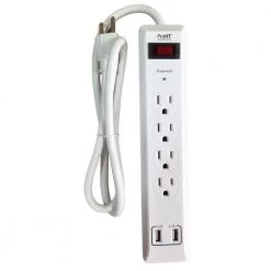 ProHT 3 ft. 4-Outlet Surge Protector with 2 USB Ports