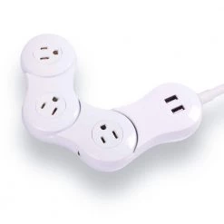 Quirky Pivot Power Desktop Flexible 3-Outlet, 2 USB Surge Protector with 4 ft. Cord