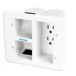 Epic Connect Flat Panel TV Surge Protected Power Relocation Organizer Kit -Surge Protectors Sales Store white surge protectors ec iws2 1f 1000