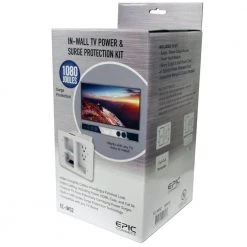 Epic Connect Flat Panel TV Surge Protected Power Relocation Organizer Kit -Surge Protectors Sales Store white surge protectors ec iws2 44 1000