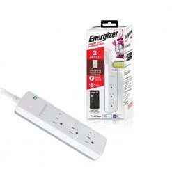 Energizer Smart Wi-Fi 3-Outlet Power Strip Surge Protector, 600 Joules, Works With Alexa/Siri/Google