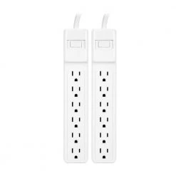 Unbranded 6-Outlet Surge Protector (2-Pack)