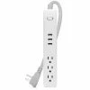 WYZE Surge Protector 4 ft. 3-Outlets, 15 Amp 3 USB Ports Overload Protection, Power Cord, UL and FCC Certified in White