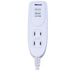 Woods 4 ft. 2-Outlet Desktop Surge Protector and USB Charger Extension Cord -Surge Protectors Sales Store white woods surge protectors 41226 76 1000