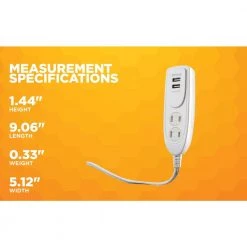 Woods 4 ft. 2-Outlet Desktop Surge Protector and USB Charger Extension Cord -Surge Protectors Sales Store white woods surge protectors 41226 fa 1000