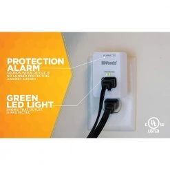 Woods Appliance 1-Outlet 900-Joule Surge Protector with Alarm - Gray -Surge Protectors Sales Store woods surge protectors 41008 1f 1000 1
