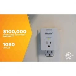 Woods 1-Outlet Surge Tap -Surge Protectors Sales Store woods surge protectors 41008 77 1000