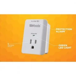 Woods Appliance 1-Outlet 900-Joule Surge Protector with Alarm - Gray -Surge Protectors Sales Store woods surge protectors 41008 fa 1000 1