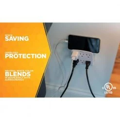 Woods 6-Outlet Wall Tap with Phone Cradle -Surge Protectors Sales Store woods surge protectors 41196 44 1000