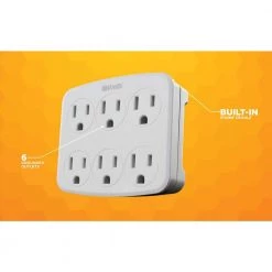 Woods 6-Outlet Wall Tap with Phone Cradle -Surge Protectors Sales Store woods surge protectors 41196 4f 1000
