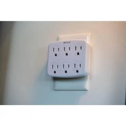 Woods 6-Outlet Wall Tap with Phone Cradle -Surge Protectors Sales Store woods surge protectors 41196 a0 1000