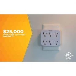 Woods 6-Outlet Wall Tap with Phone Cradle -Surge Protectors Sales Store woods surge protectors 41196 fa 1000