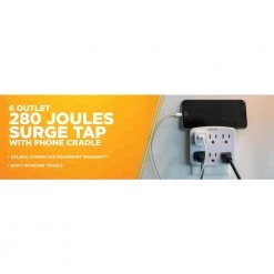 Woods 6- Outlet Surge Tap with Phone Cradle -Surge Protectors Sales Store woods surge protectors 41197 40 1000
