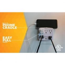 Woods 6- Outlet Surge Tap with Phone Cradle -Surge Protectors Sales Store woods surge protectors 41197 76 1000