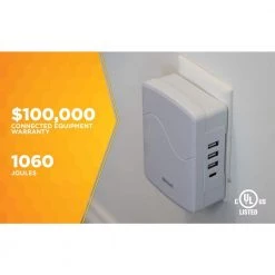 Woods 3-Outlet Surge Tap with Phone Cradle -Surge Protectors Sales Store woods surge protectors 41260 c3 1000