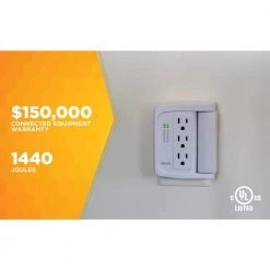 Woods 6-Outlet Surge Tap with Phone Cradle -Surge Protectors Sales Store woods surge protectors 41423 4f 1000