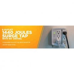 Woods 6-Outlet Surge Tap with Phone Cradle -Surge Protectors Sales Store woods surge protectors 41423 a0 1000