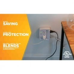 Woods 6-Outlet Surge Tap with Phone Cradle -Surge Protectors Sales Store woods surge protectors 41423 c3 1000