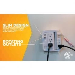 Woods 6-Outlet Surge Tap with Phone Cradle -Surge Protectors Sales Store woods surge protectors 41424 1f 1000