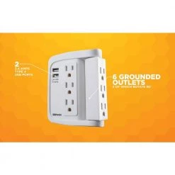 Woods 6-Outlet Surge Tap with Phone Cradle -Surge Protectors Sales Store woods surge protectors 41424 4f 1000