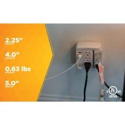 Woods 6-Outlet Surge Tap with Phone Cradle -Surge Protectors Sales Store woods surge protectors 41424 76 1000