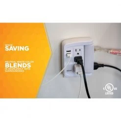 Woods 6-Outlet Surge Tap with Phone Cradle -Surge Protectors Sales Store woods surge protectors 41424 fa 1000