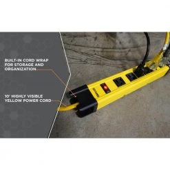 Woods 15 ft. 6-Outlet Metal Heavy-Duty Workshop and Transformer Power Strip Surge Protector -Surge Protectors Sales Store yellow woods surge protectors 4657 1d 1000