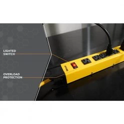 Woods 15 ft. 6-Outlet Metal Heavy-Duty Workshop and Transformer Power Strip Surge Protector -Surge Protectors Sales Store yellow woods surge protectors 4657 66 1000