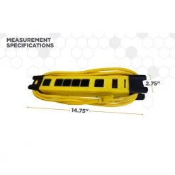 Woods 15 ft. 6-Outlet Metal Heavy-Duty Workshop and Transformer Power Strip Surge Protector -Surge Protectors Sales Store yellow woods surge protectors 4657 77 1000