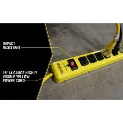 Yellow Jacket 15 ft. 6-Outlet 1,440-Joule Surge Protector Power Strip -Surge Protectors Sales Store yellow yellow jacket surge protectors 51380001 1d 1000