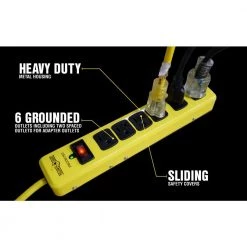 Yellow Jacket 15 ft. 6-Outlet 1,440-Joule Surge Protector Power Strip -Surge Protectors Sales Store yellow yellow jacket surge protectors 51380001 40 1000