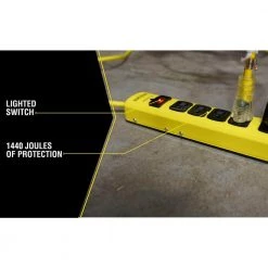 Yellow Jacket 15 ft. 6-Outlet 1,440-Joule Surge Protector Power Strip -Surge Protectors Sales Store yellow yellow jacket surge protectors 51380001 a0 1000